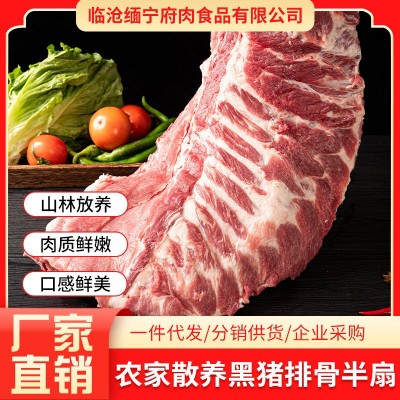 云南精选黑猪肉排骨厂家现货批发煲汤烹饪冷冻生鲜食材新鲜猪排骨25千克